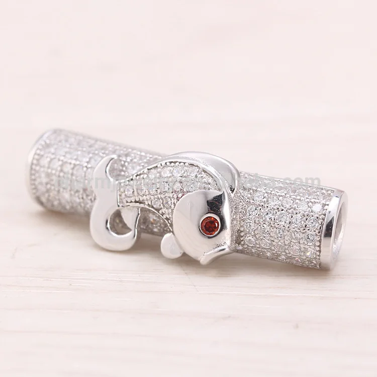 925 изделия стерлингового серебра diy аксессуары оптовая micro вставками рыба бисером трубки ручной работы локоть серебра sep011