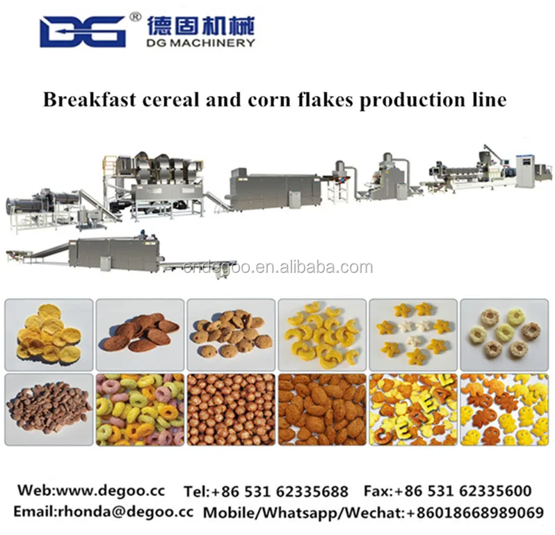 
puffed corn flake extruder puffed corn food extrusion small snack food processing line 