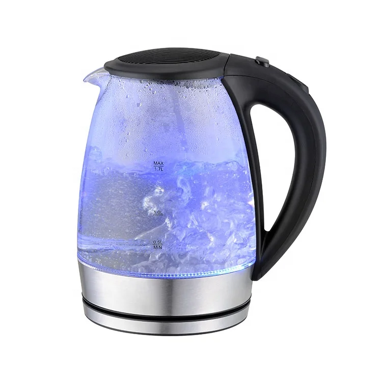 hot sales blue LED light electric glass kettle
