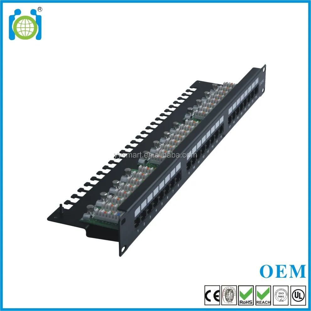  19 дюймов 1U Cat5e UTP 24 порта крона коммутационная
