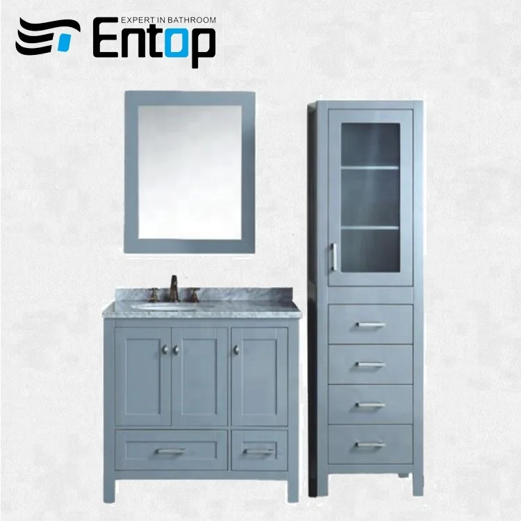 ENTOP hot sale bathroom furniture wash basin floor mounted classic cabinet
