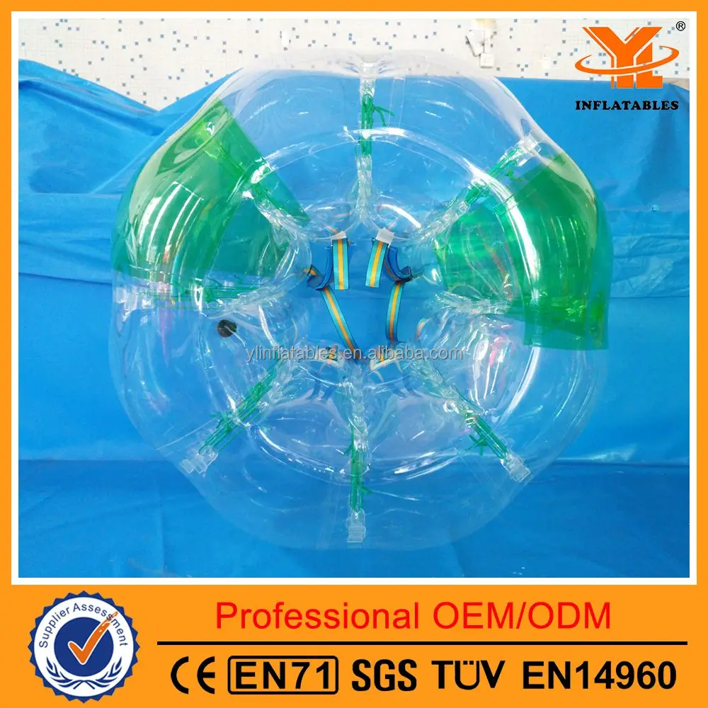 Inflatable TPU Bubble Soccer Ball with 2 Color Panels, 1.25 m,1.55 m,1.8 m Bumper Soccer