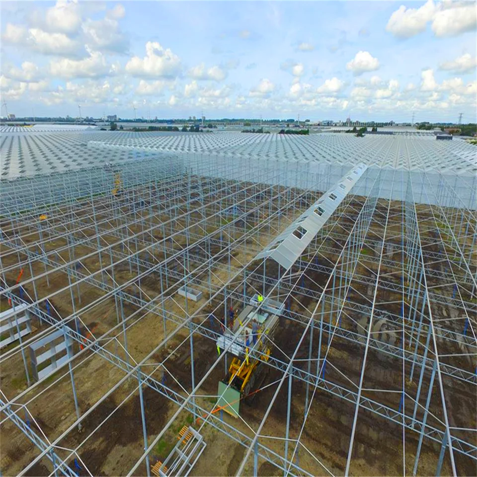 
Turnkey gutter connect polycarbonate sheet cover retractable roof system shading net greenhouse for commercial flood table grow 