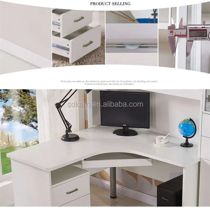 Good quality desktop computer desk combination bookcase