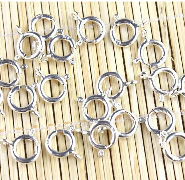 5mm 6mm 7mm 8mm high quality diy jewelry accessory spring ring circle lobster clasp 925 sterling silver clasp