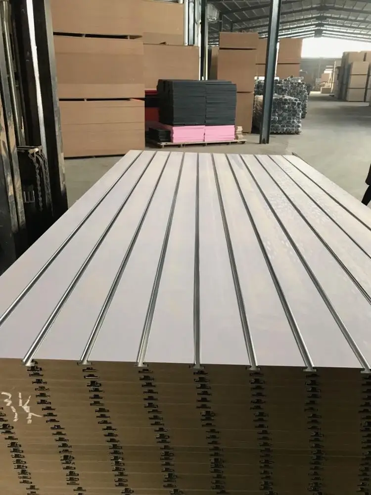 
High quality melamine MDF slotted wall panel 