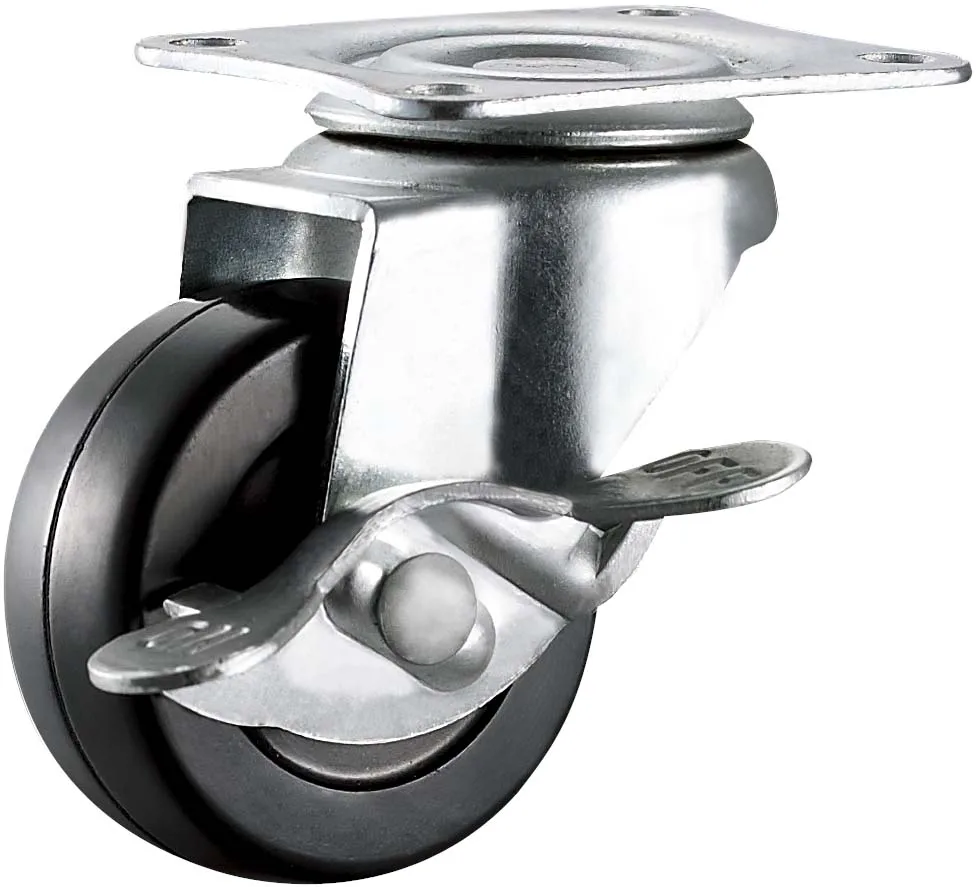 Furniture Caster Wheel 2 inch Thread Stem 3/8 Soft rubber Swivel cart wheels