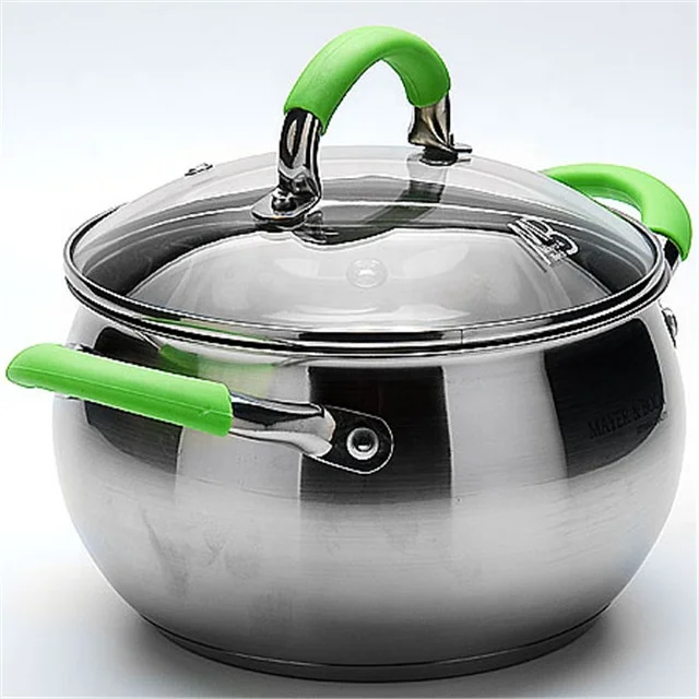 Корпус в форме яблока светло-зеленая Силиконовая ручка SYS1540 оптовая продажа кухонная посуда из нержавеющей