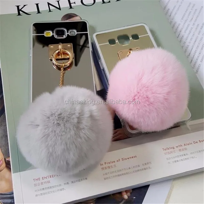 Luxury Fur Ball Case Cover For Samsung Galaxy J1 j1 Ace J2 J3 J5 J7 Case 2015 2016 2017 J120 J320 J510 J710 J520 J720 Case Cover