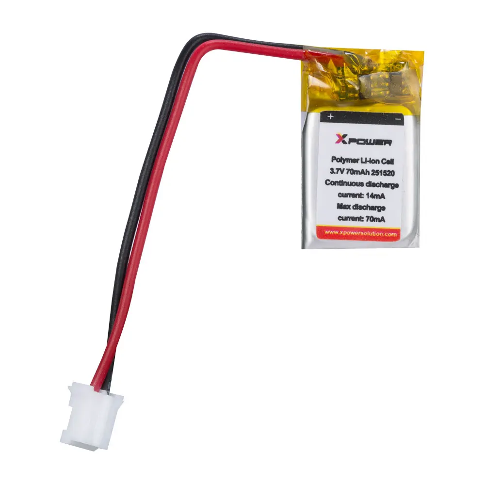 Ultra Small Rechargeable 3.7V Lithium Polymer Battery 70mAh for Digital Glucometer