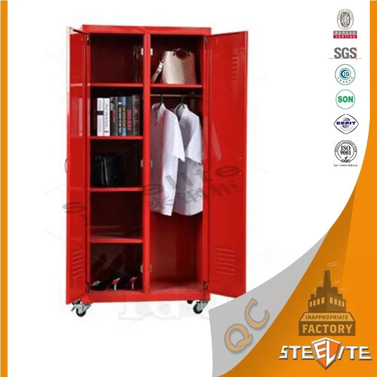 
Modern design bedroom product stainless steel clothes swing closet doors wardrobe cabinet/cupboard/locker furniture 