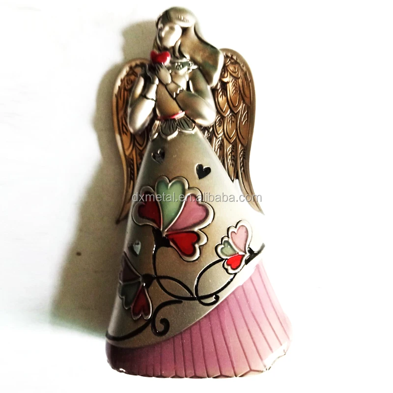 Factory Wholesales Custom Home decorative table decor items bronze sculpture enamel metal craft  statues angel wings