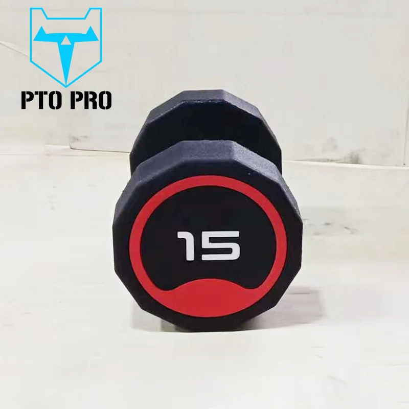 Fitness room professional customized high-grade rubber/PU dumbbell twelve-sided dumbbell