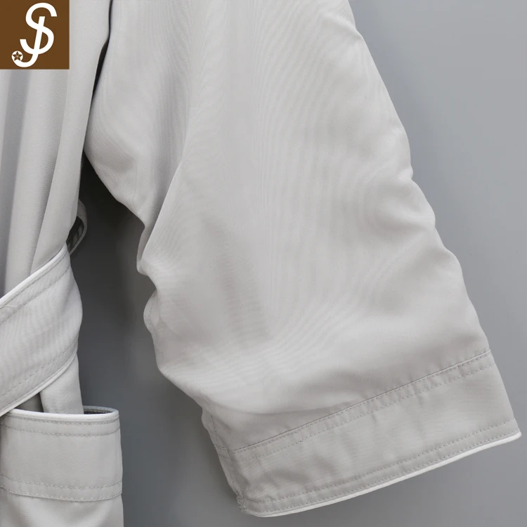 Роскошный банный халат для отеля из 100% хлопка с белыми краями S & J Five Star