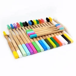 Biodegradable Adult and Kids Size Colorful Round Bamboo Toothbrush