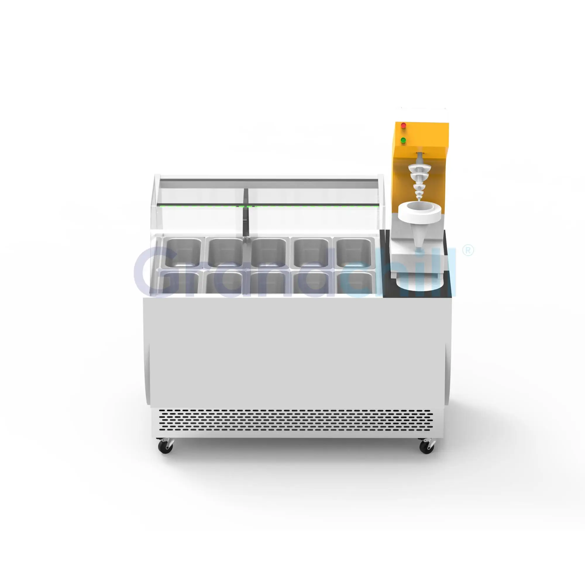 GC-IDA10 10 Pans Gelato Ice Cream and Fruit Display Counter Freezer