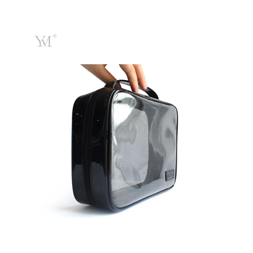 OEM cosmetic pouch blank plain zip lock transparent plastic pvc cosmetic makeup bag