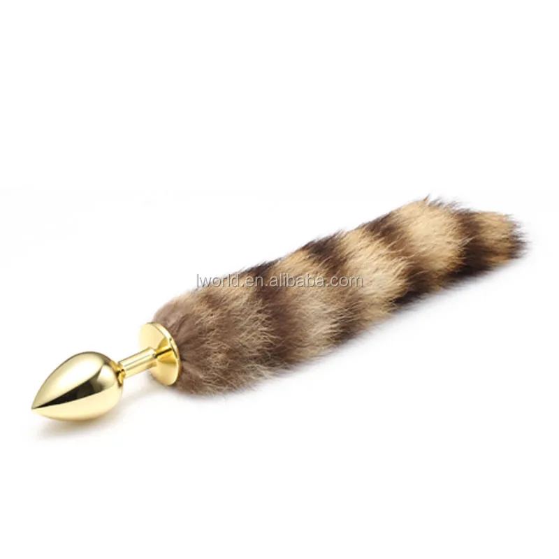 Gold Fox Tail Anal Plug Difference Length Tail Butt Plug