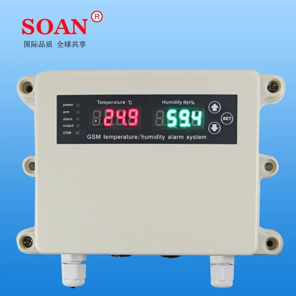 SMS GSM temperature humidity alarm system with high/low temperature humidity monitor sensor