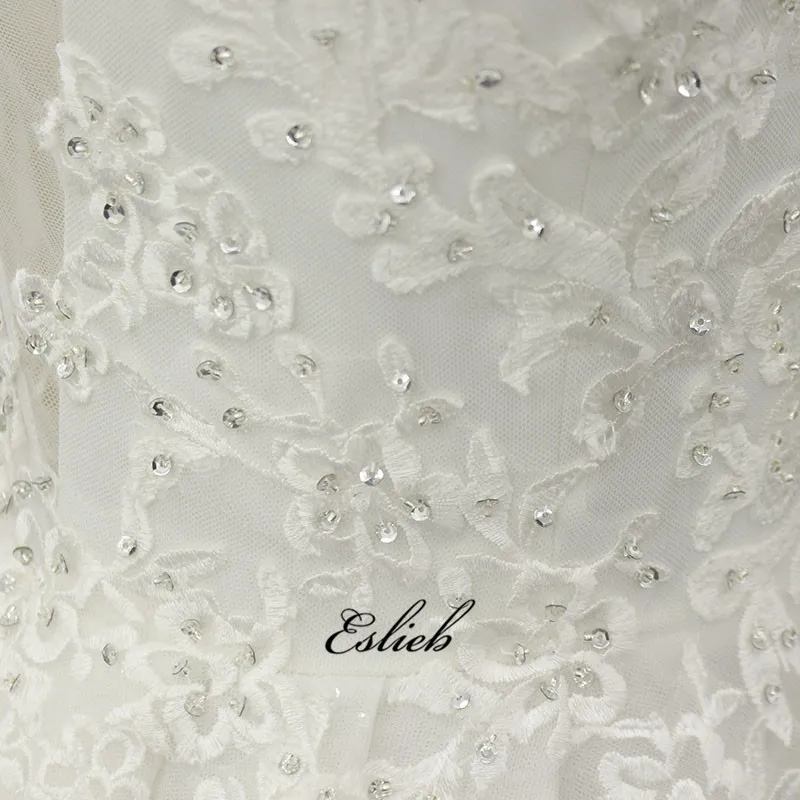 2019 Luxury Amanda Novias Wedding Dress With Wide Strap Ivory Sequindes Bridal Dress