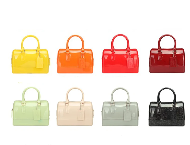 
glitter jelly bag tote bag clear pillow pvc candy jelly bag 