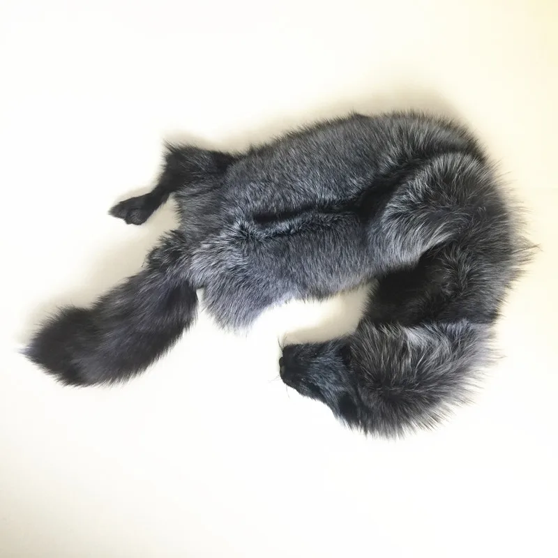 Продажа с завода, хорошее качество, мягкая кожа чернобурки 85-95 см