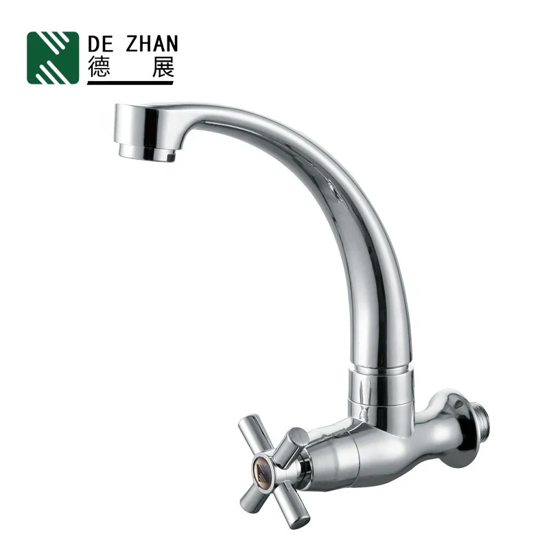 Plastic Single Handle Cold Water Wall Mounted Faucet for Bathroom Kitchen Washbasin Sink