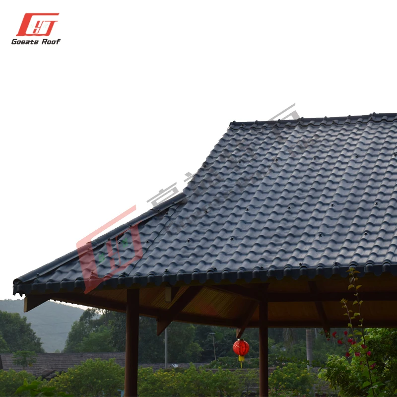 new goods look like romane clay roof tile  Plastic building materials roof designs ASA synthetic Chinese style resin tile