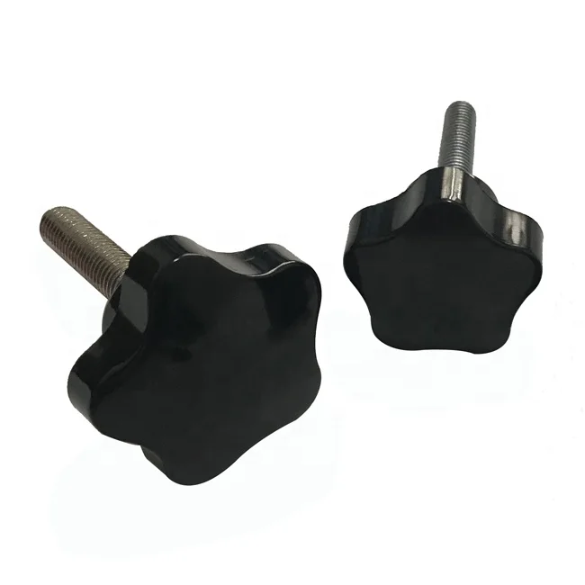 High quality Customized Plastic ABS nylon Lobe knob Female and Male handle knobs steel stem and brass insert