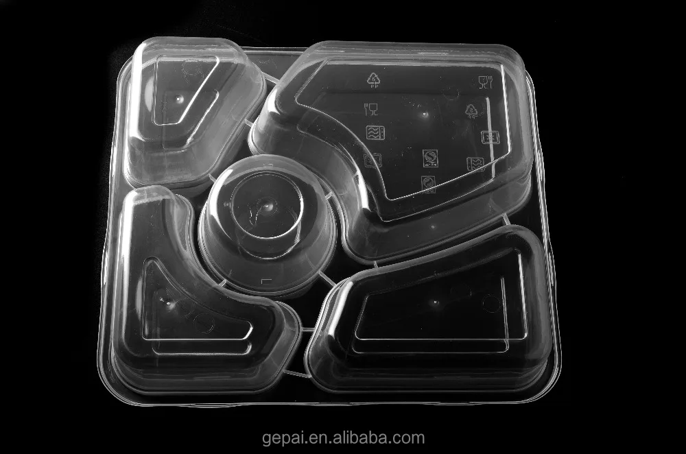Disposable Plastic Bento Box for Take Away Leakproof PP Food Container for Storage and Packaging for Food and Fruit