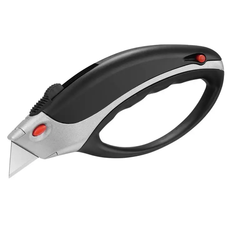 Specific handle bow to protect hand TPR grip easy open utility knife