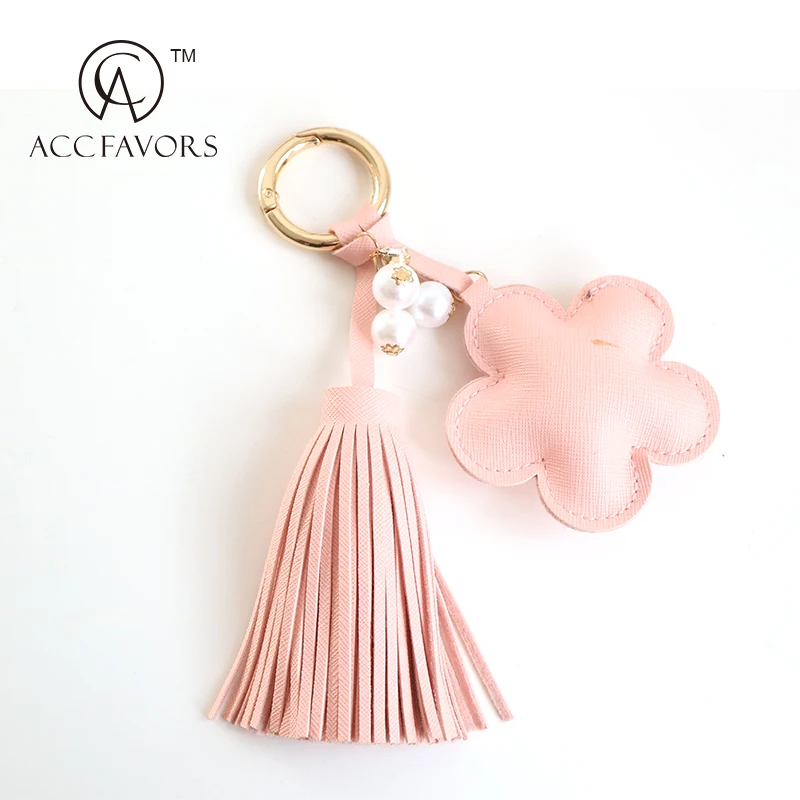 leather tassels for handbag keychain strap custom keychain