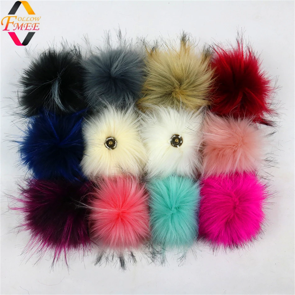 Factory wholesale fake fox fur pompom or faux raccoon pom ball with