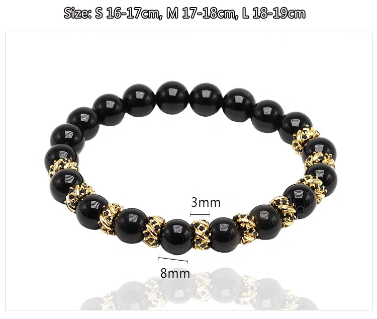 
Perfect gift hot lovely crystal bead bracelet men bangle 