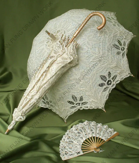 Folding Bulk Handmade White Wedding Lace Hand Fan