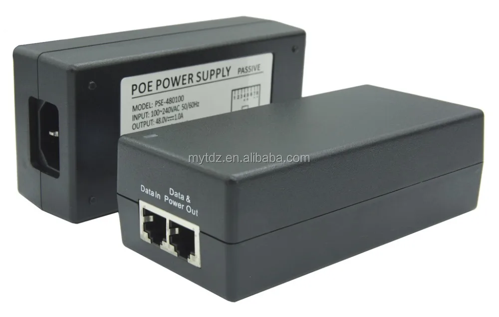 2-RJ45 DC 24V 1A 24W Desktop Power over Ethernet POE adapter