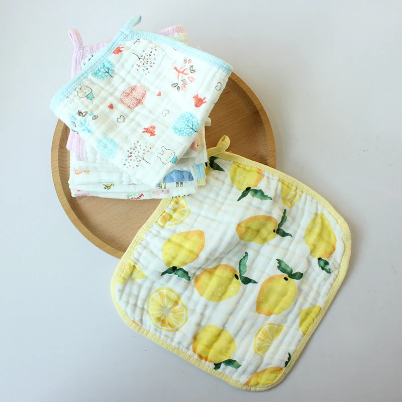 hot selling 6 layers breathable soft cotton gauze muslin saliva towel baby wash cloth