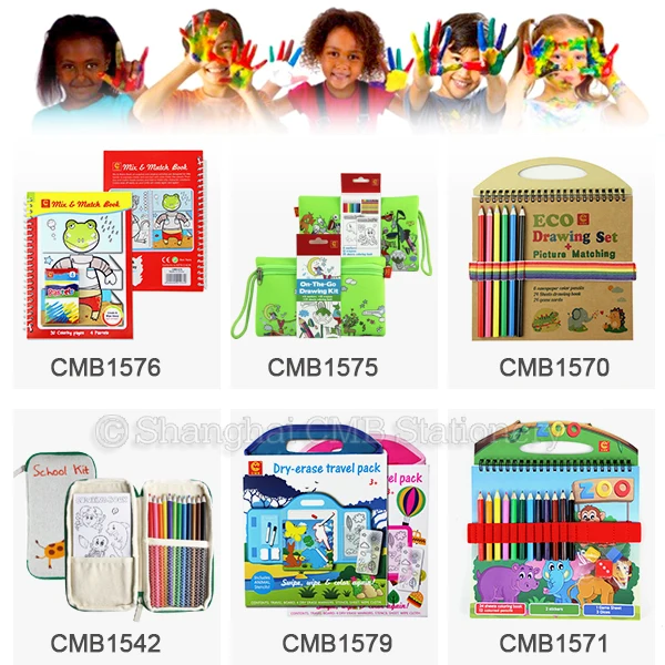 Kids drawing tools and coloring art materials