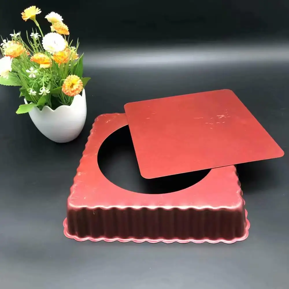 Non-Stick Carbon Steel tart Pans with Removable Bottom Square Pie Quiche Pan