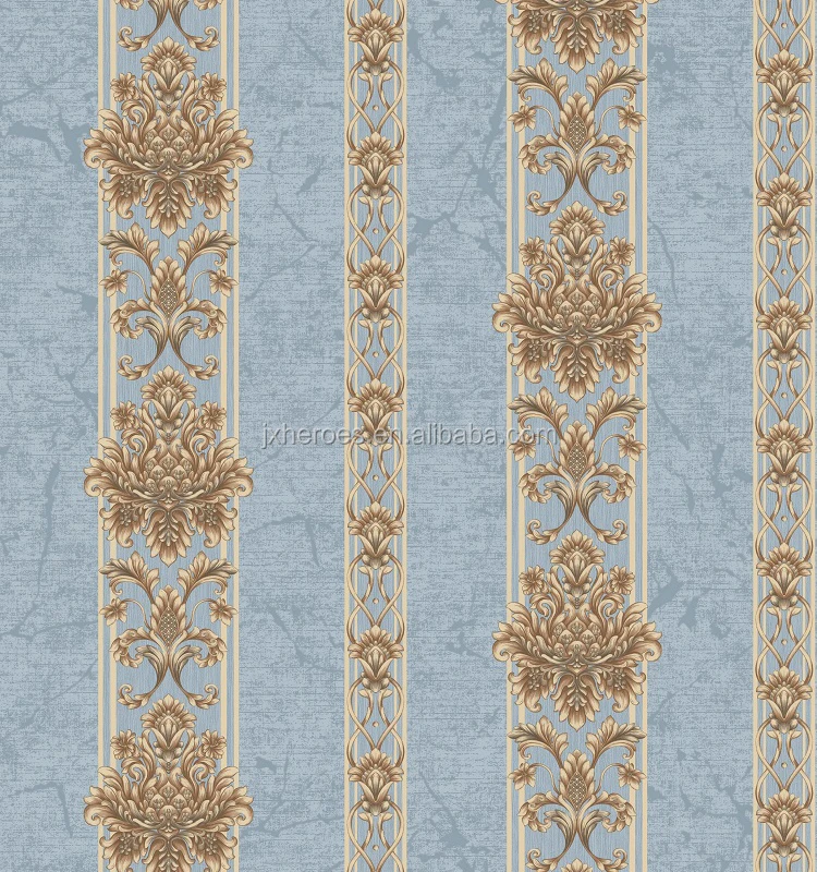 Beautiful Small Euro Flower Vertical Stripe German Wallpaper for Hotel and Bedroom