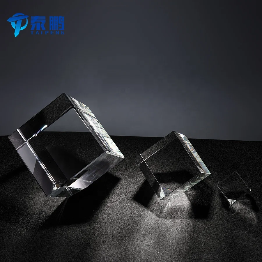 
RTS Wholesale k9 3d laser blank crystal cube paperweight for engraving 2D or 3D picture 