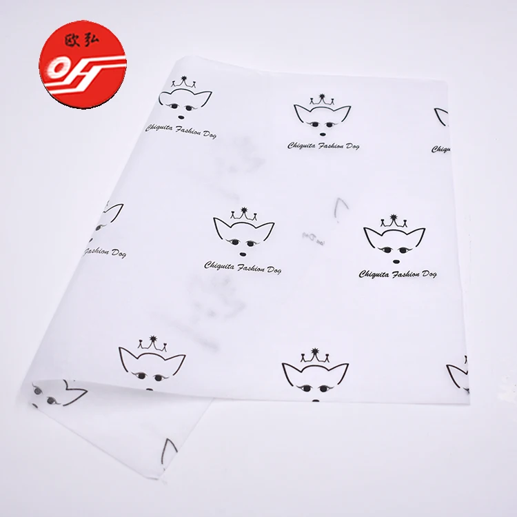 
Decorative Company Brand Name 17g Custom Printed Packaging Tissue Paper 