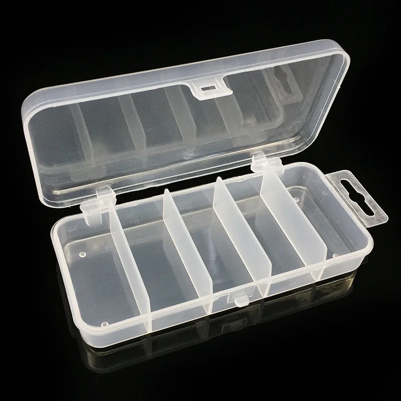 YOUME 13.3*6.2*2.5CM Fishing Tackle Storage Box Lure Hook Bait Plastic Storage Case Transparent Fishing Accessories Box