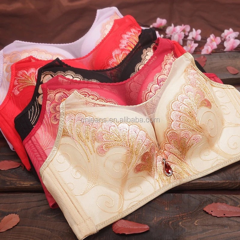 Guangzhou women all sizes reggiseno hipster plunge fancy lace embroidery bra stocklots sexy push up underwear bras