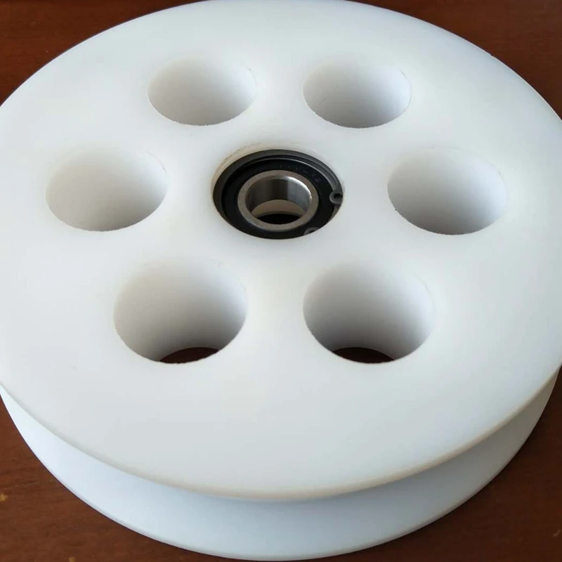 high quality good price promotion custom plastic nylon belt pulley wheels with bearings