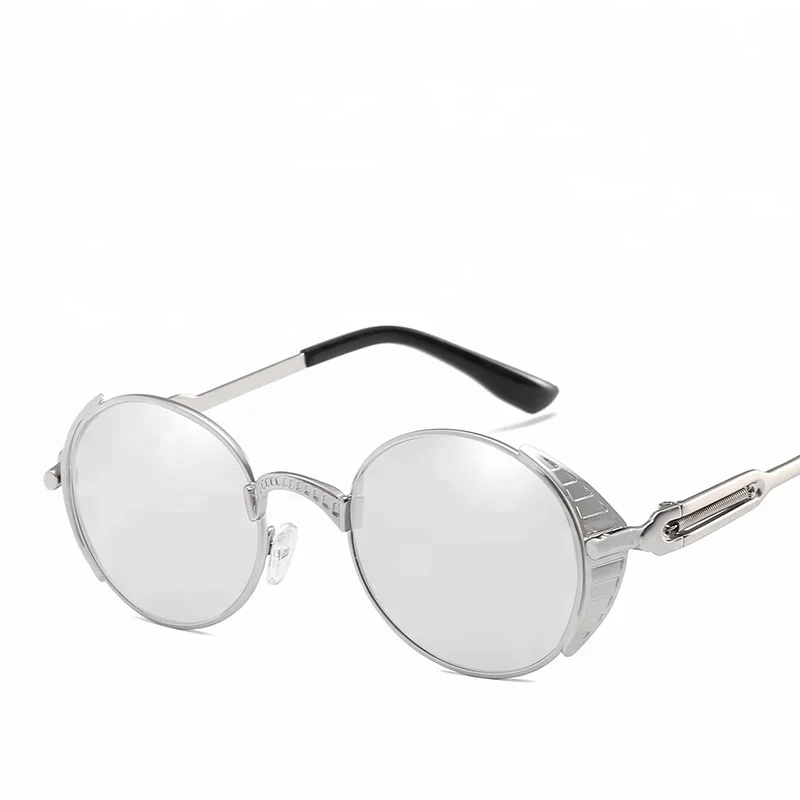 
Sinle vintage steampunk sunglasses prince mirror glasses gold metal googles for men spring hinge sunglasses 