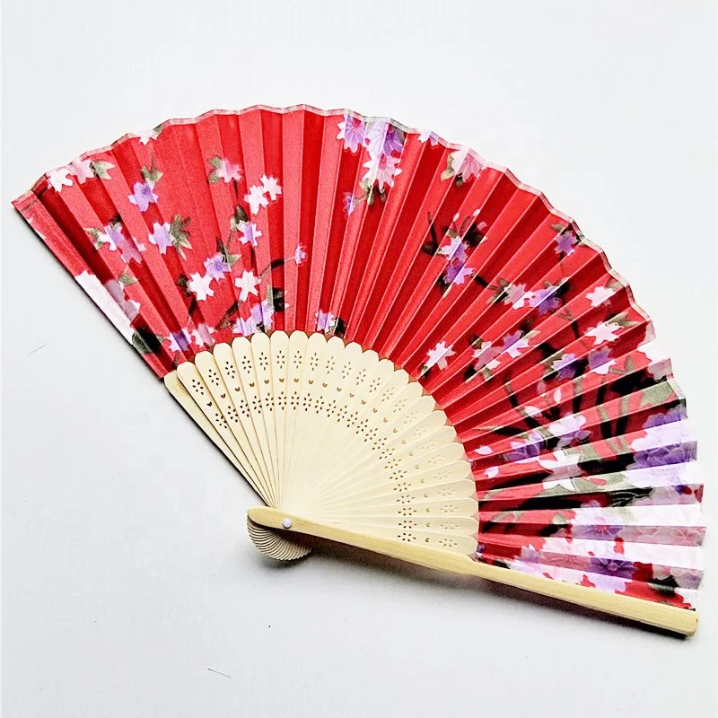 Japanese Wedding Bamboo Silk Hand Fan Wedding Invitation Fan
