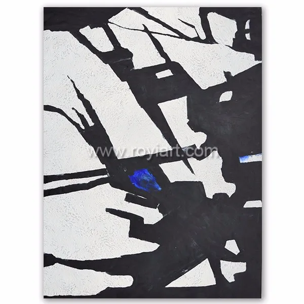 Modern wall decor black and white abstract oil painting on canvas