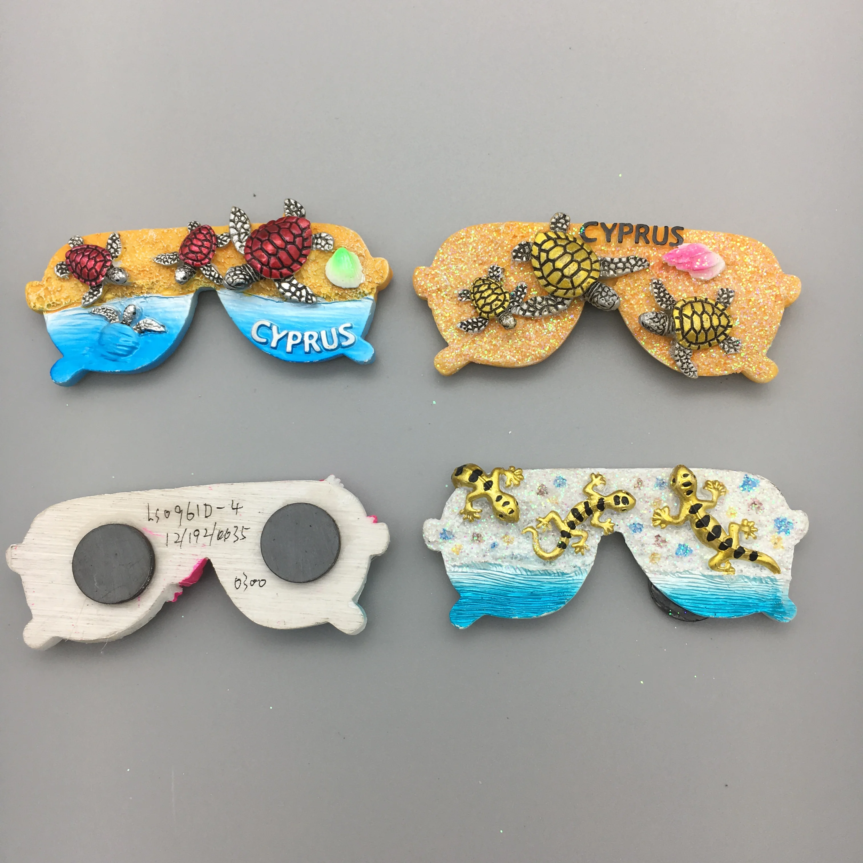 Factory Direct Glasses design 3D Resin Tourist Souvenir beach fridge magnets