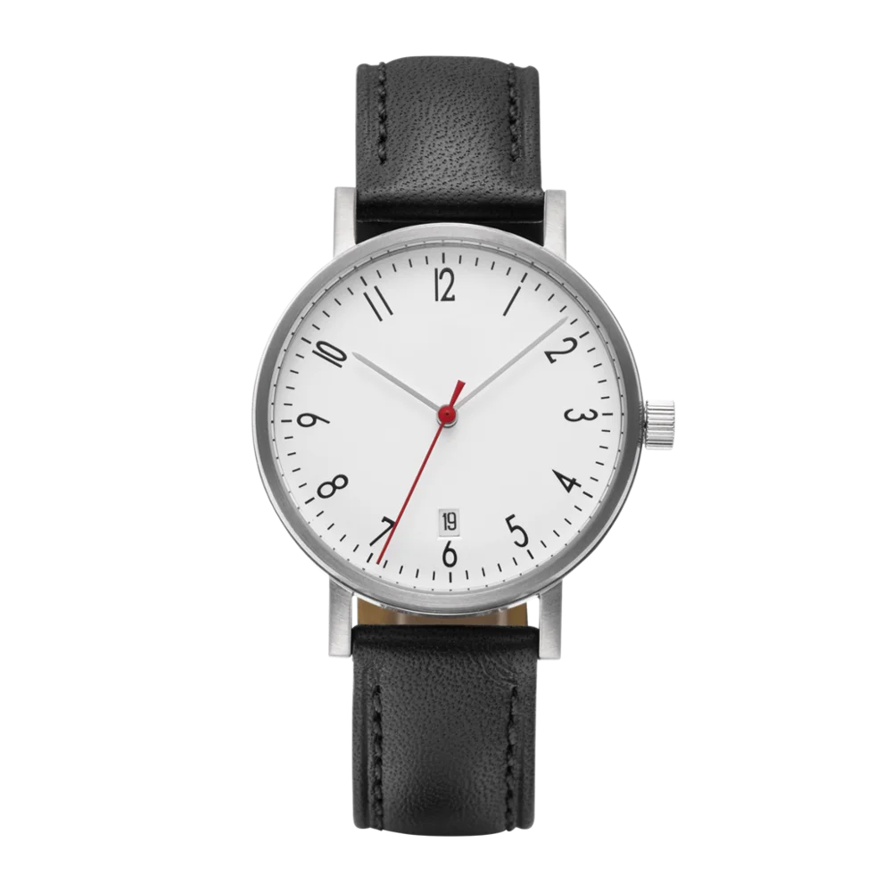 mexda brand Classic design  5ATM waterproof mineral glass Make Your Brand Custom date function Grey Dial minimalist style watch
